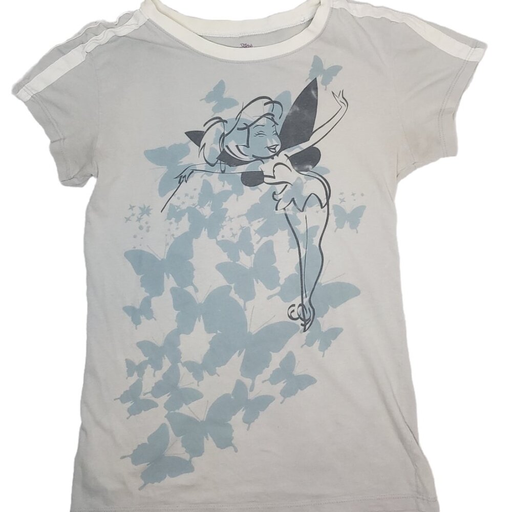 Gray Tinkerbell Butterfly Disney Baby Tee Tshirt Vintage 90s y2k Medium